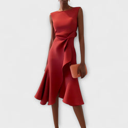 Juliette – Drapiertes asymmetrisches Midikleid