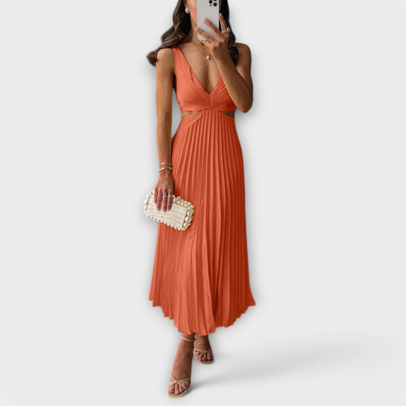 Elegantes Midi-Abendkleid mit Plissee