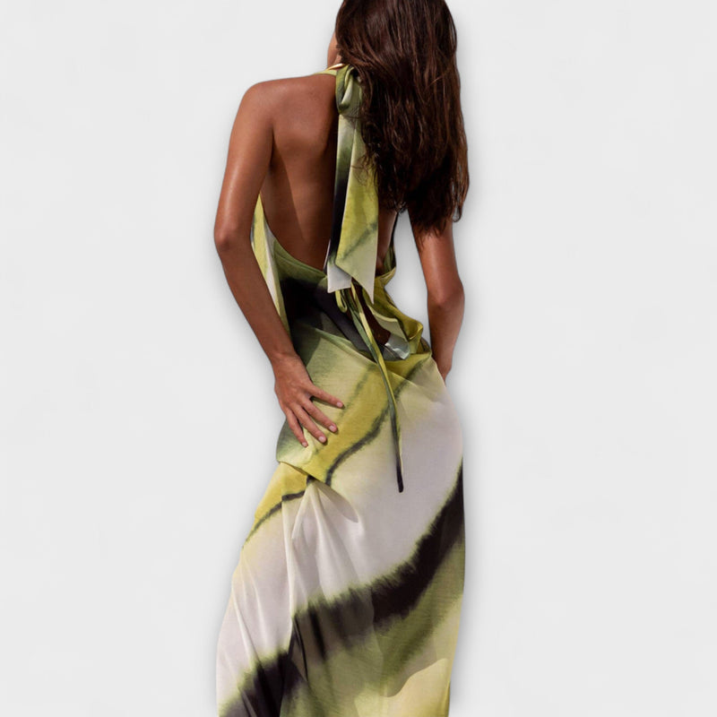 Klassisches Tie-Dye Gradient Maxi Kleid