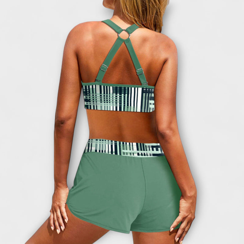 Janelle - Gerippter Bikini mit hoher Taille