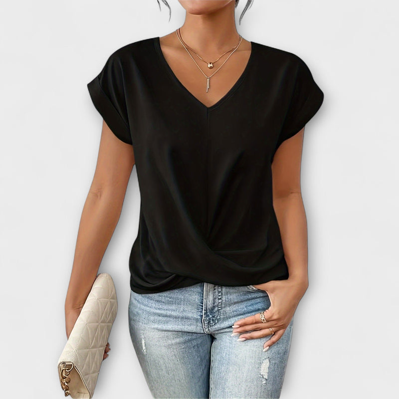 Eloise - V-Ausschnitt Top mit Knotendetail