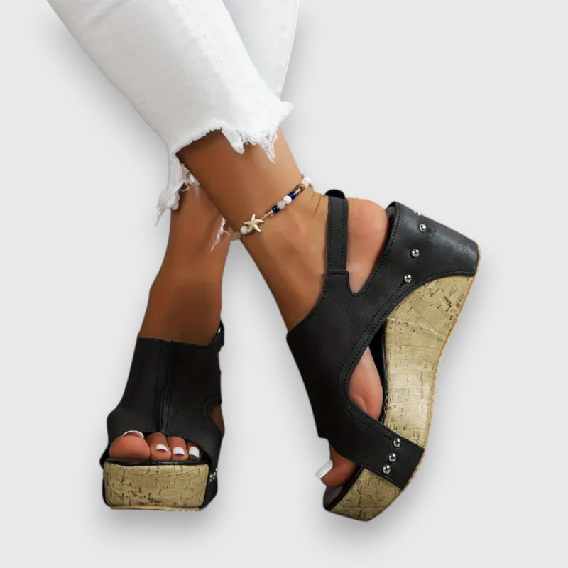 Mia – Vintage Plateau-Sandalen