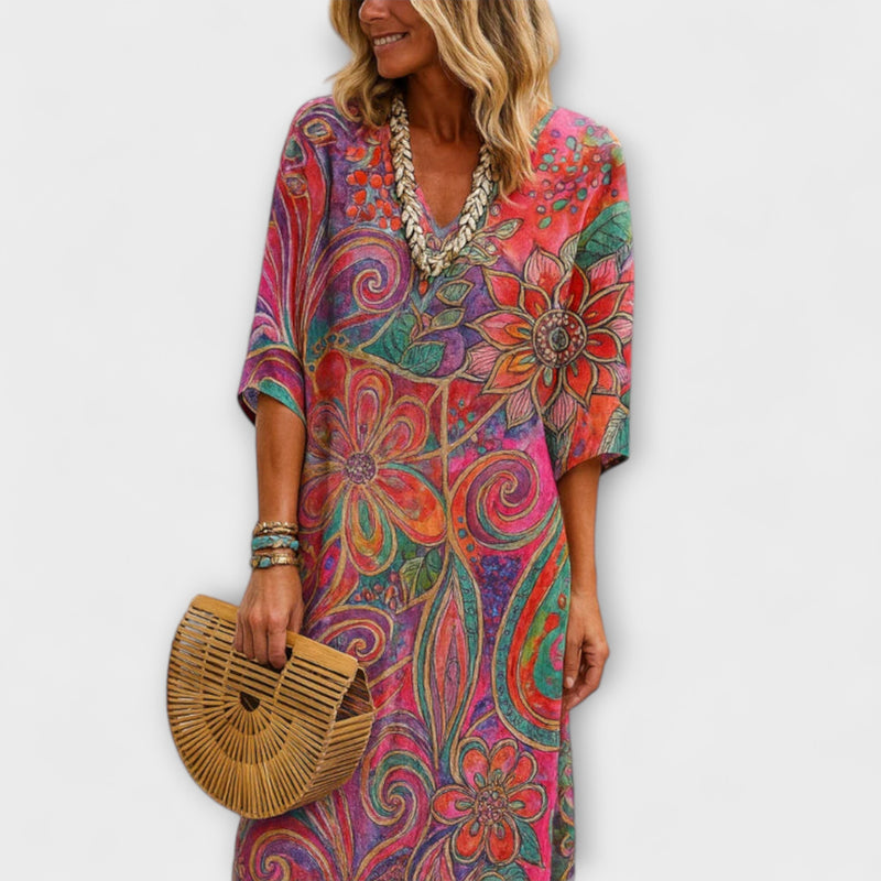 Aureline – Langes Blumenkleid